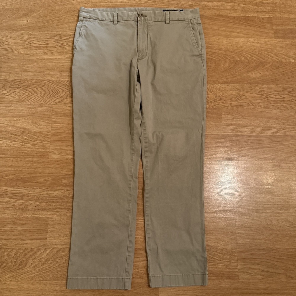 Vineyard Vines Breaker Pants Mens Beige Khaki 35x30 (Act 35x28) Stretch Chinos